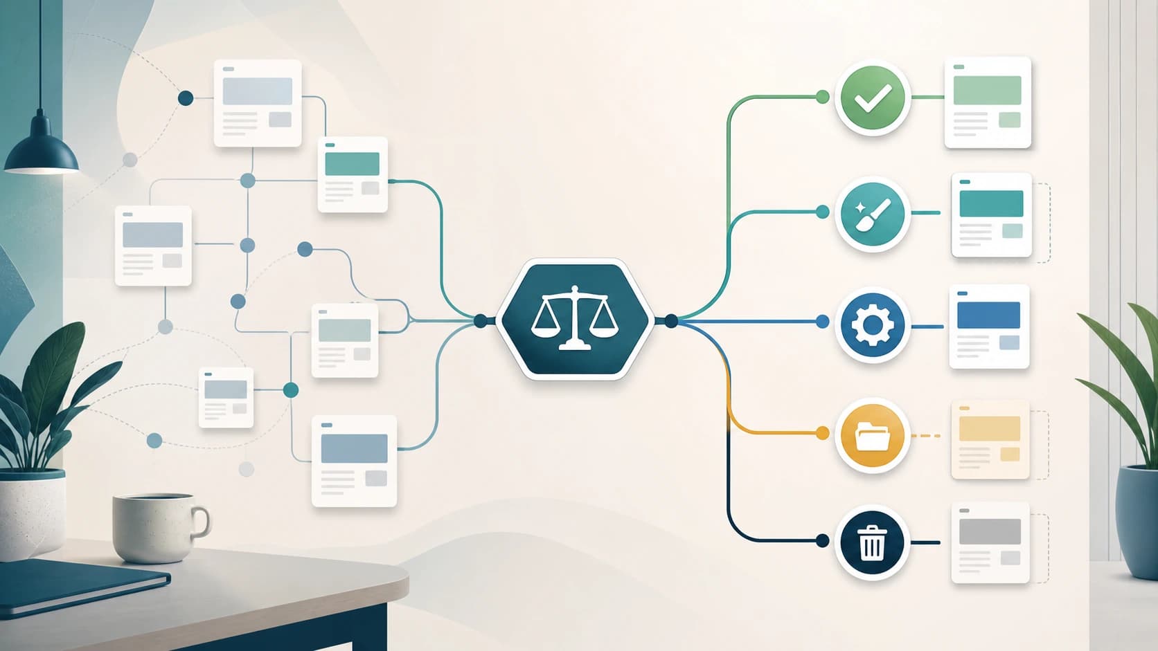 Low-content page workflow sorting website content into evidence-based actions
