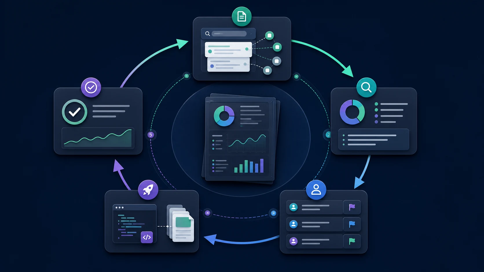 Weekly AI search reporting loop from evidence snapshot to validated action