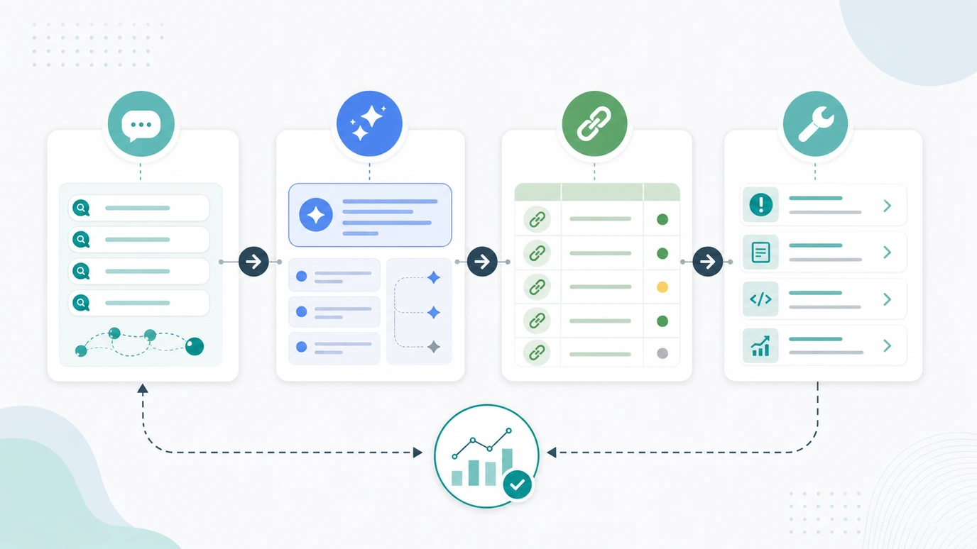 AI search citation audit loop from query set to source URL ledger and validation