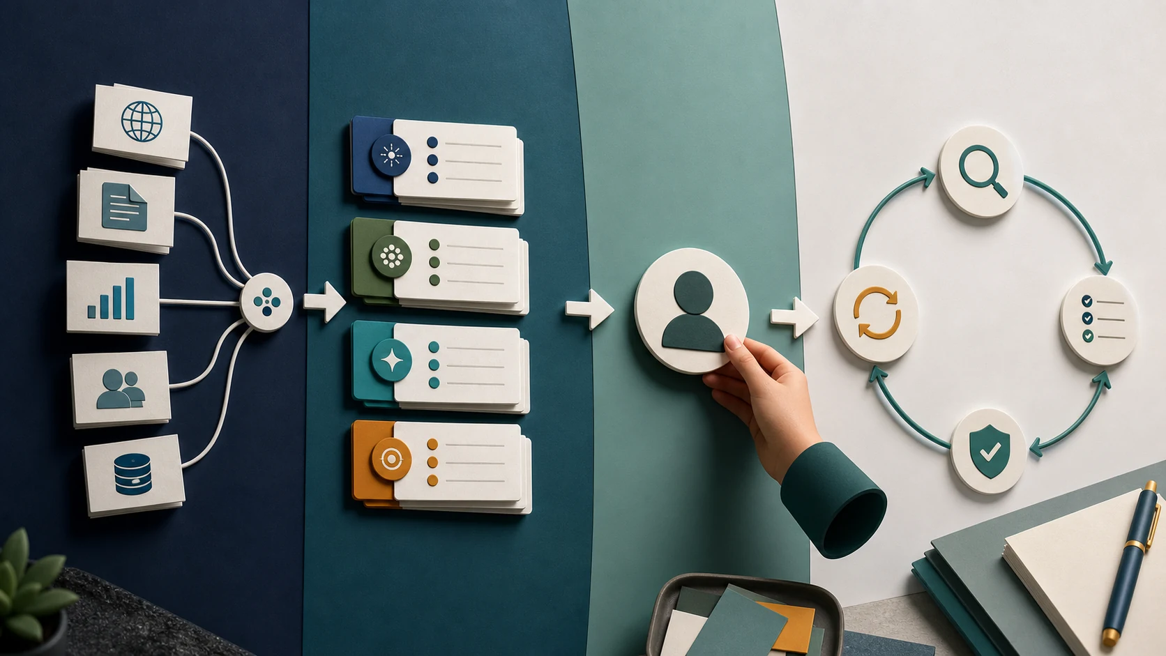 AI search prompt workflow from source evidence to grouped monitoring and validation