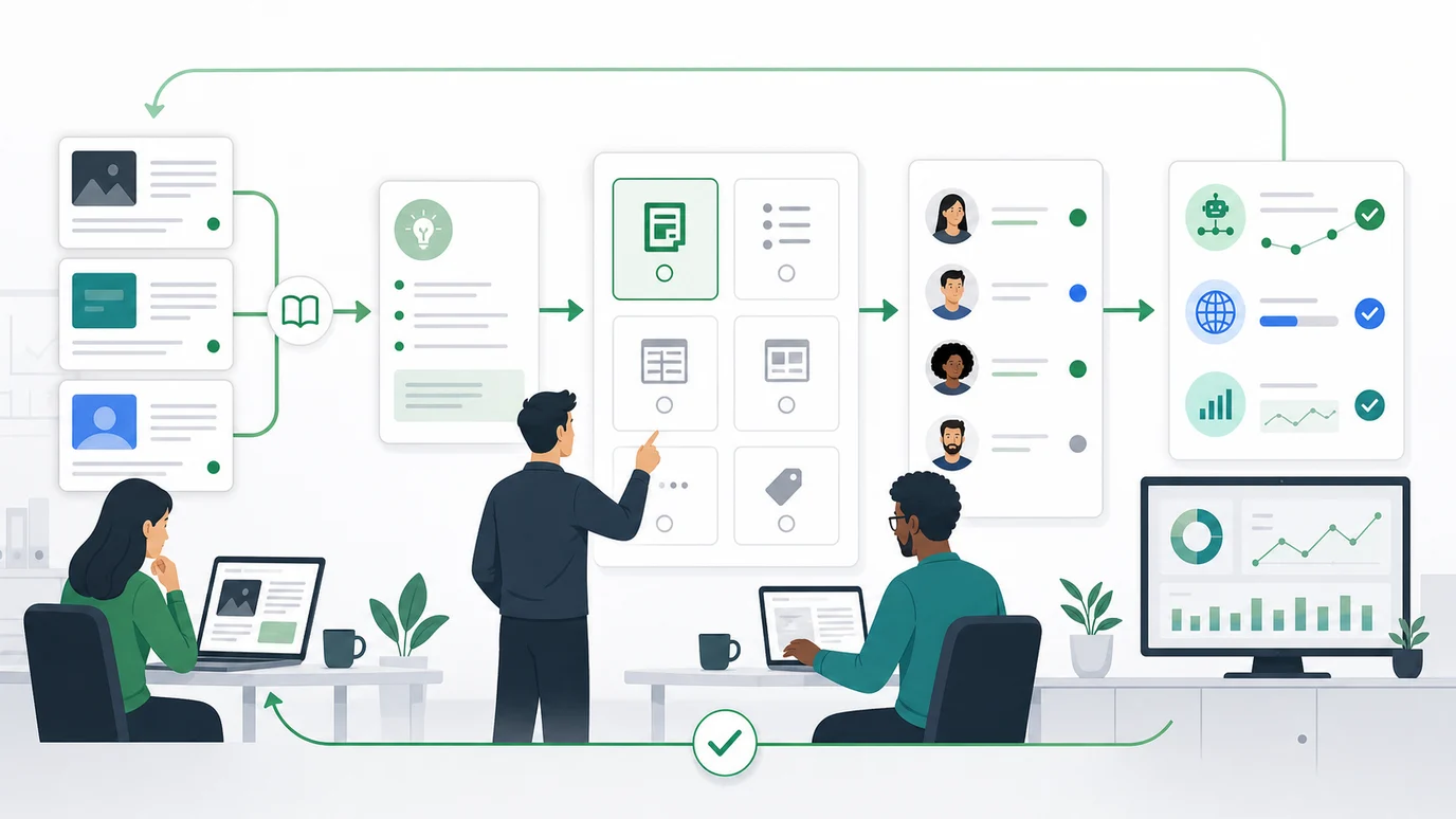 Workflow loop for turning SEO blog reading into assigned action
