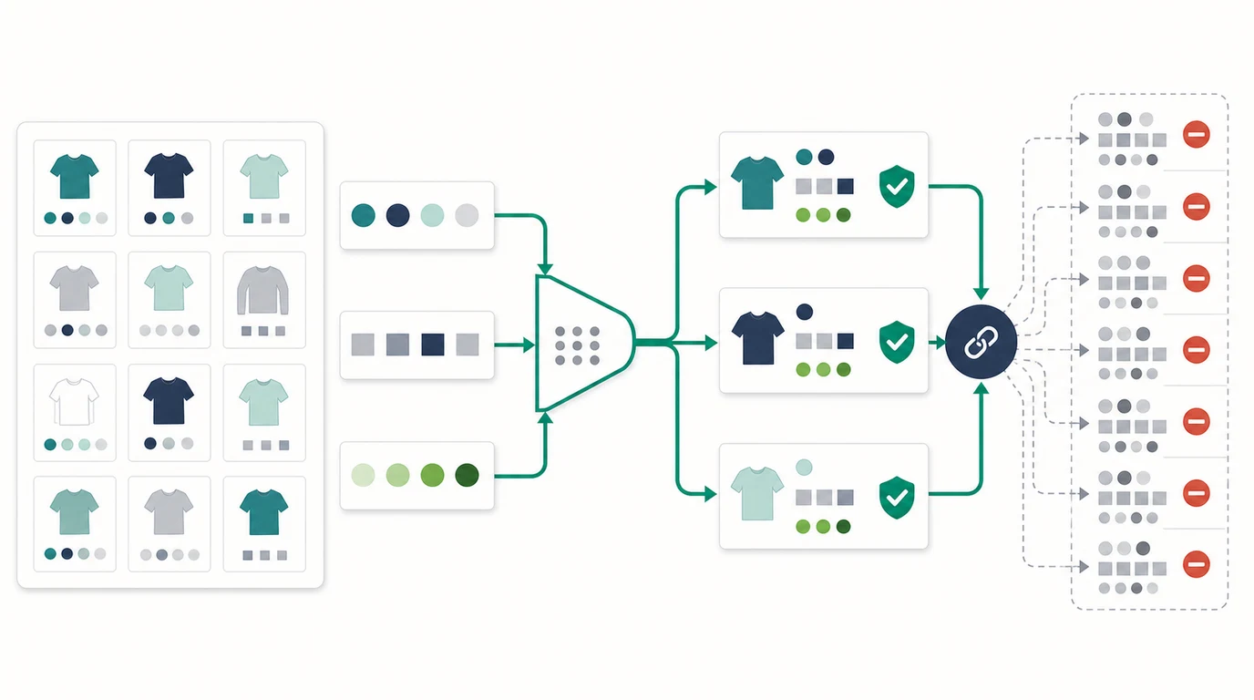 Facet URL routing map showing demand, content value, crawl cost, and indexability decisions
