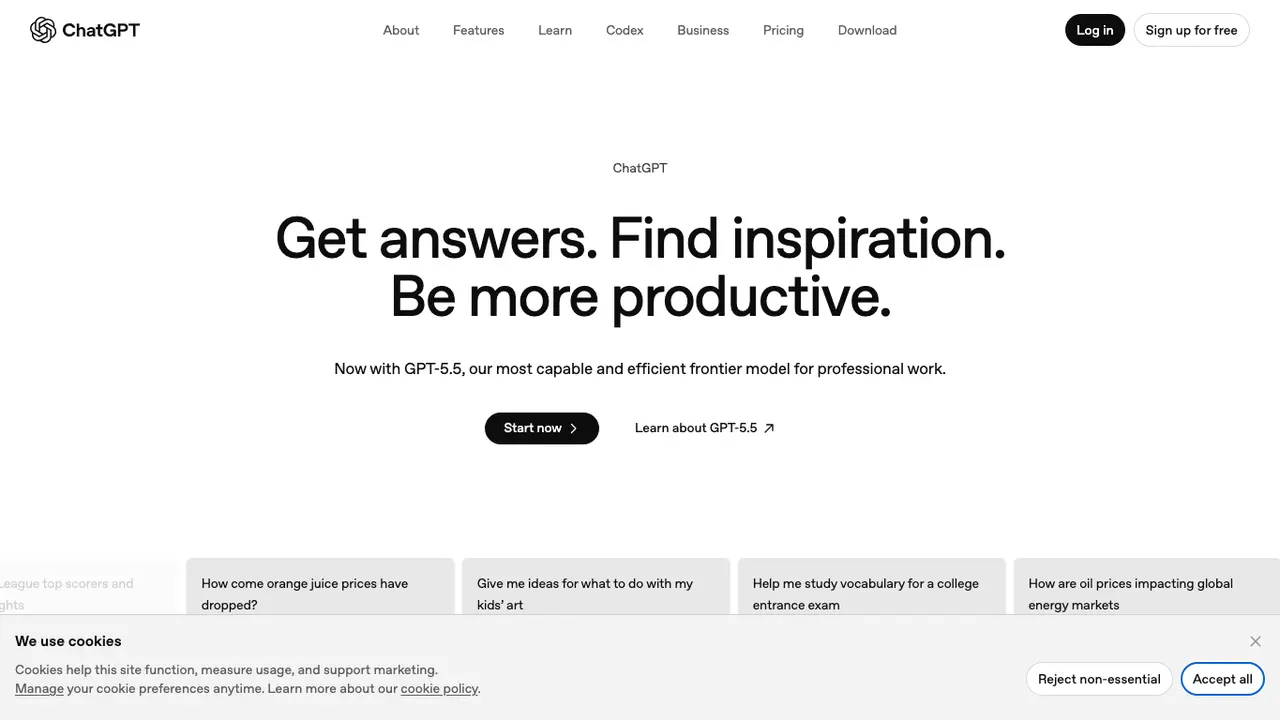 ChatGPT public page screenshot