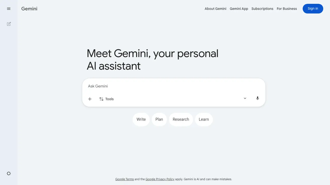 Gemini public page screenshot