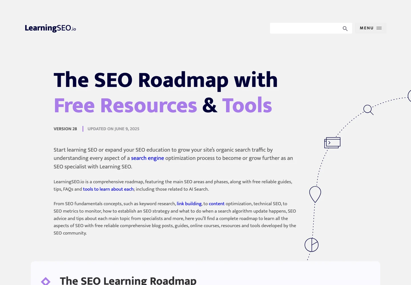 Official LearningSEO.io roadmap page used as public source evidence