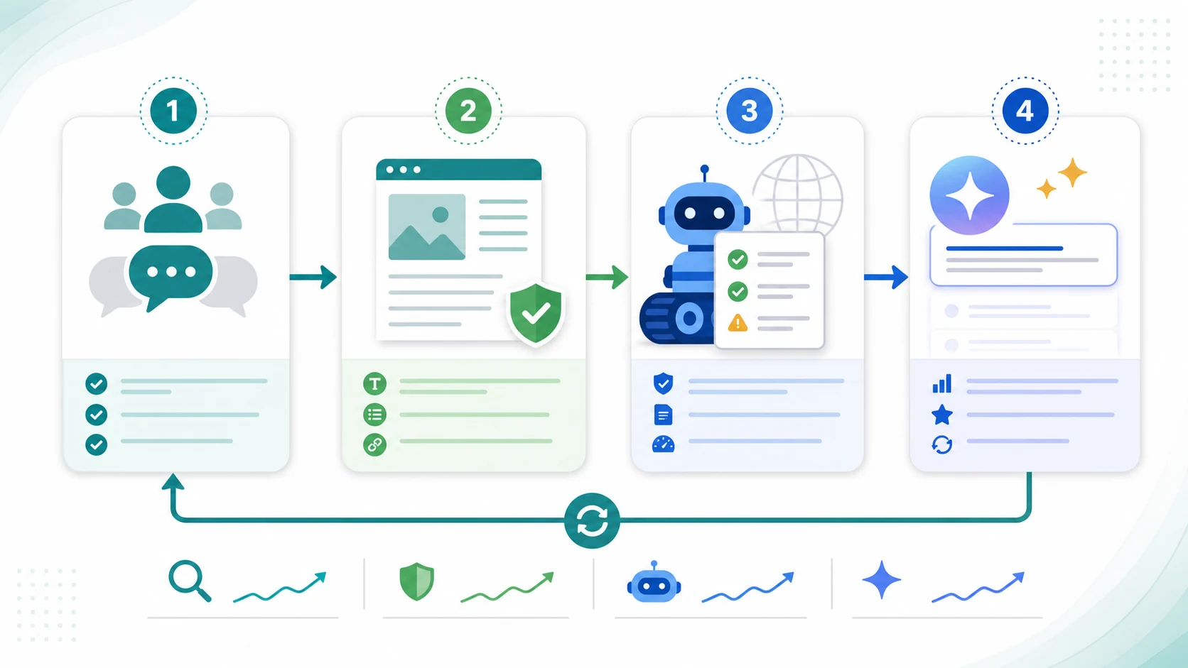 Gemini visibility workflow from query groups to source pages, crawl eligibility, and rechecks