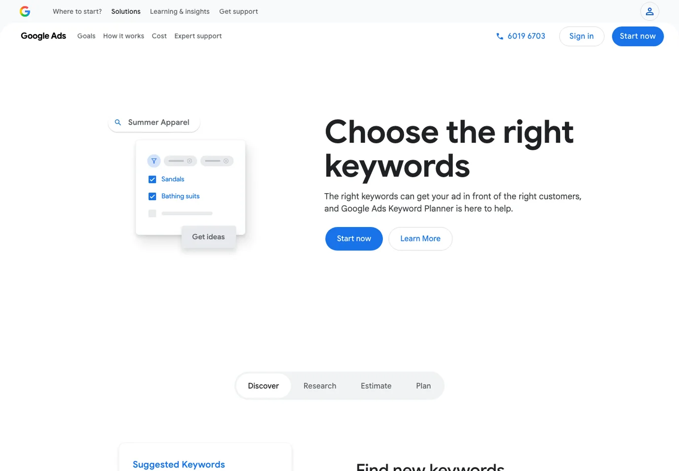 Official Google Keyword Planner public page used as source evidence