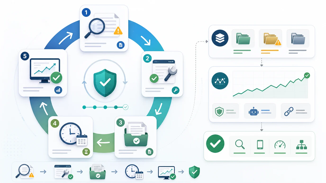 Google manual action reconsideration recovery loop from evidence collection to fixes, review request, and monitoring