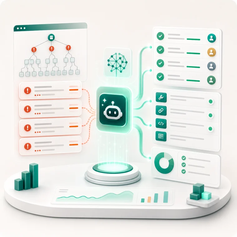 Searvora AI handoff module turning recurring SEO audit evidence into owner-ready tasks