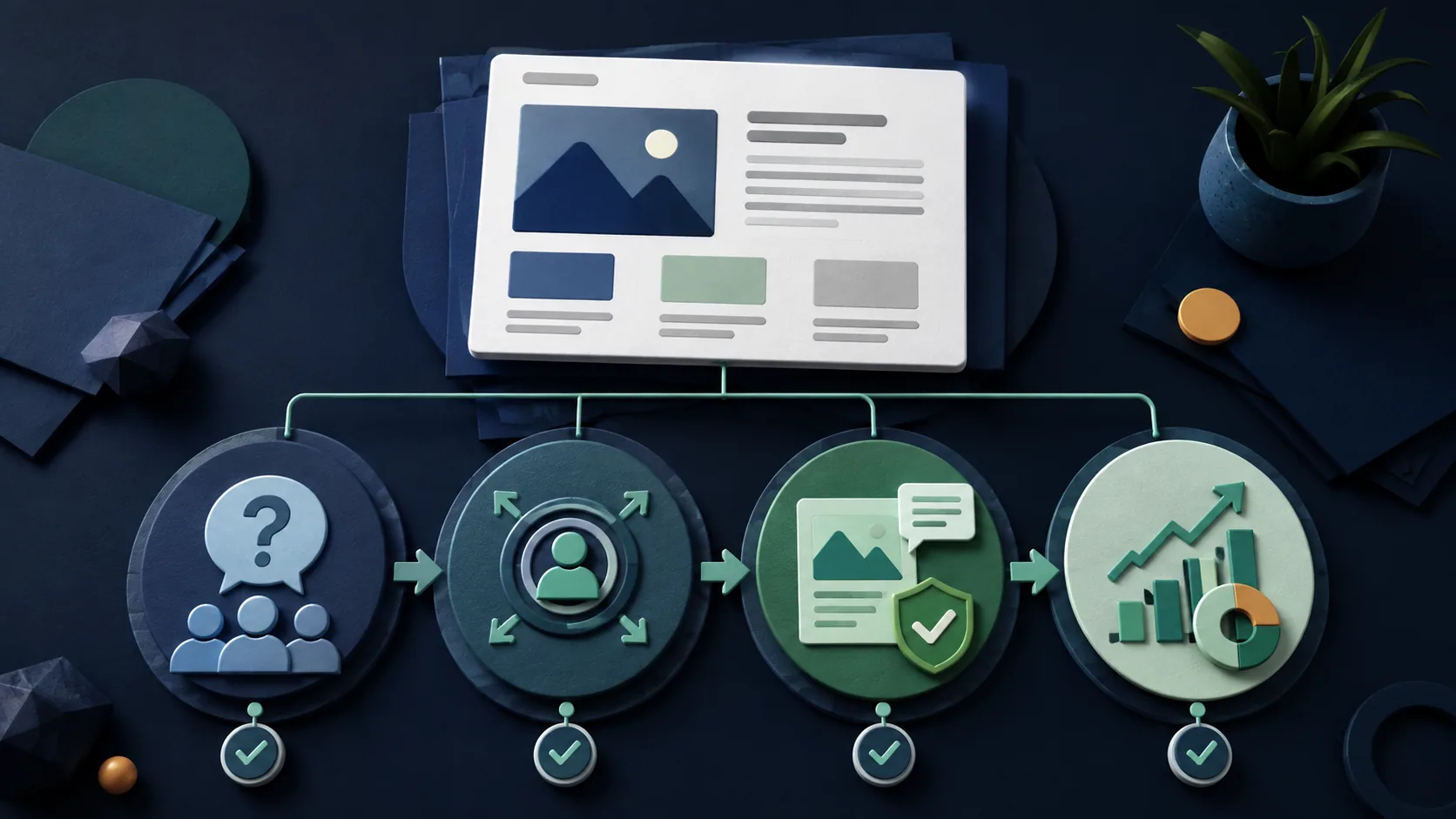 Website promotion decision map from reader problem through channel choice, proof package, and measurable signal