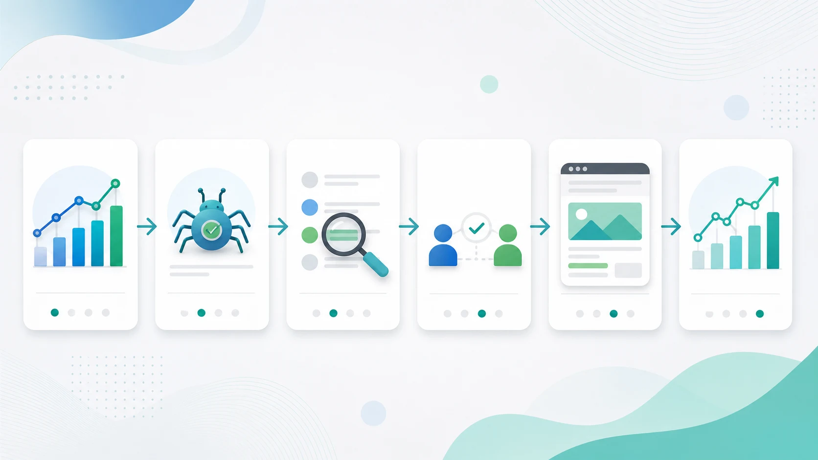 SaaS organic traffic sprint workflow from baseline analytics to eligibility checks, content decisions, owner handoff, shipped changes, and validation
