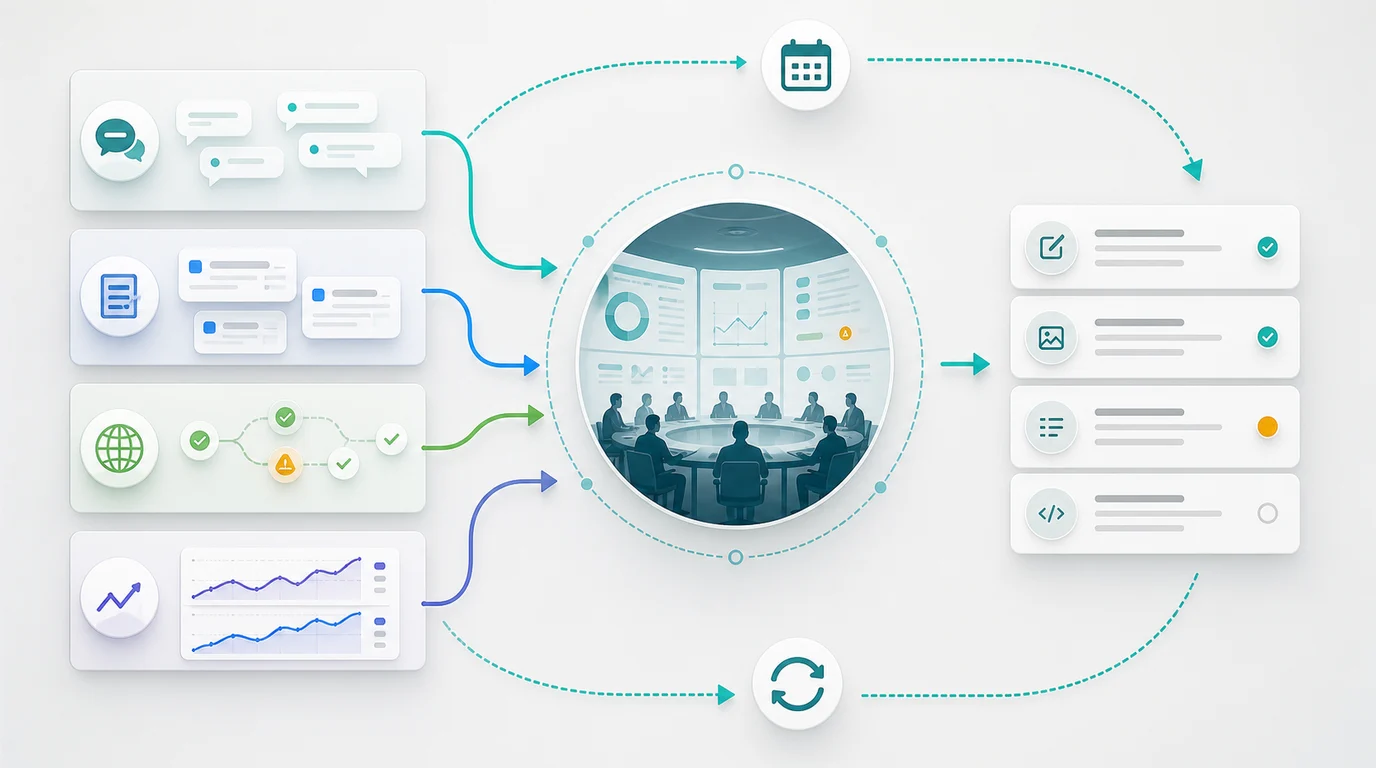 LLM optimization validation loop connecting mentions, citations, crawl eligibility, performance evidence, and rechecks