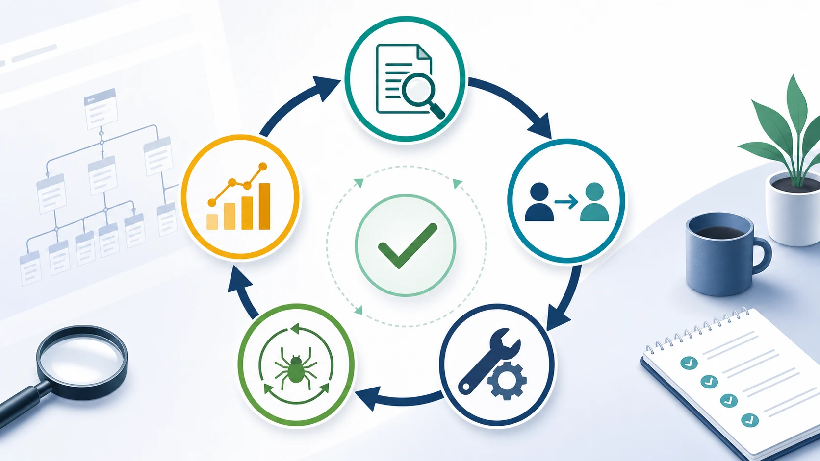 SEO improvement validation loop from evidence selection through owner handoff, implementation, recrawl, and measured outcome