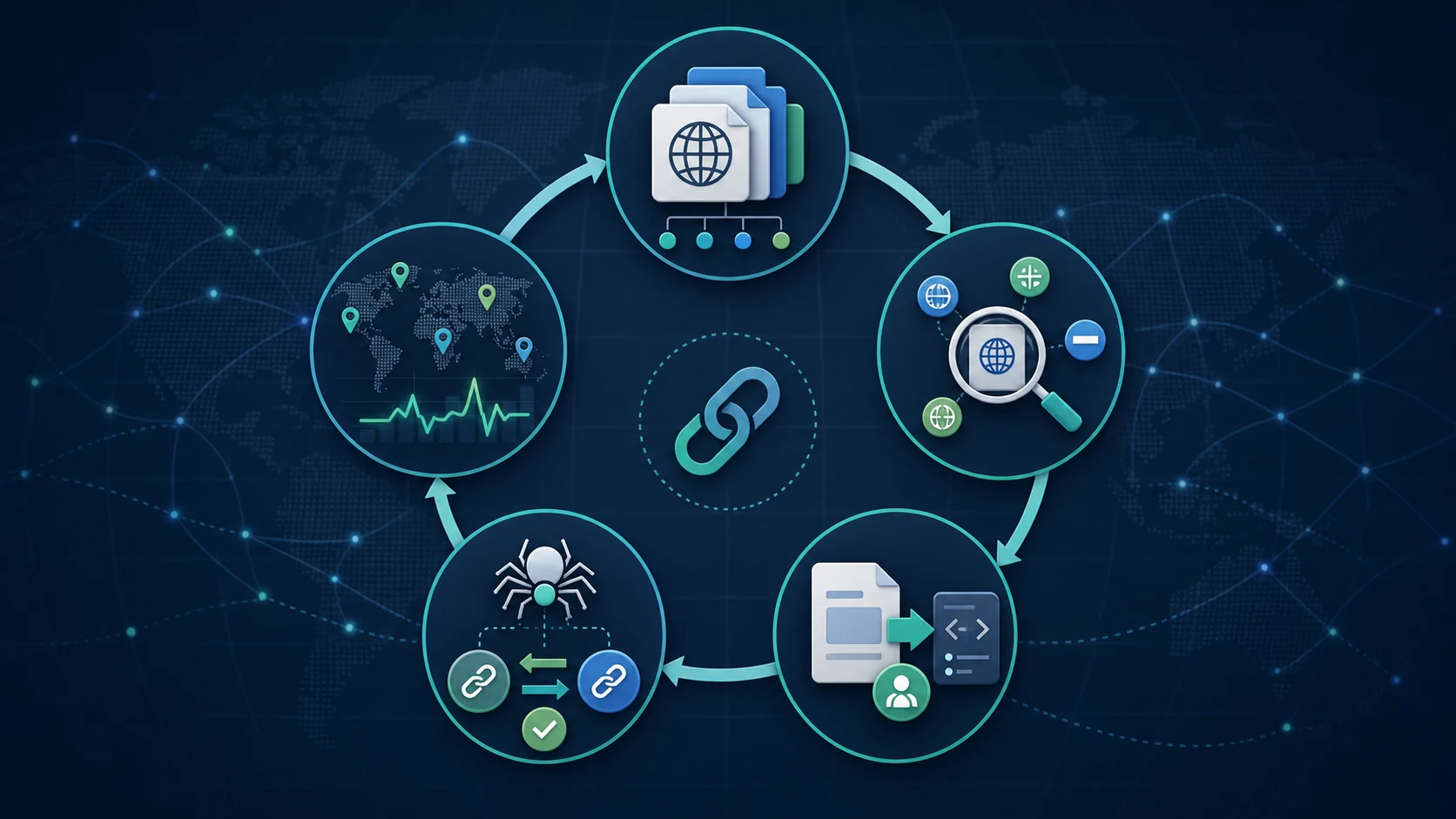 Multilingual SEO validation loop from localized page inventory through implementation, crawl checks, alternate validation, and market monitoring