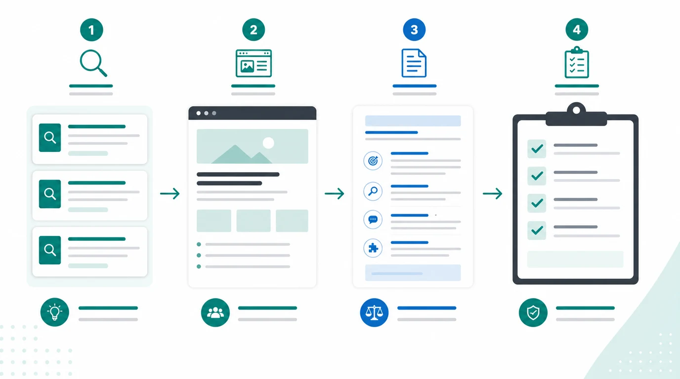 Paid search signals mapped into organic page decisions and validation checks