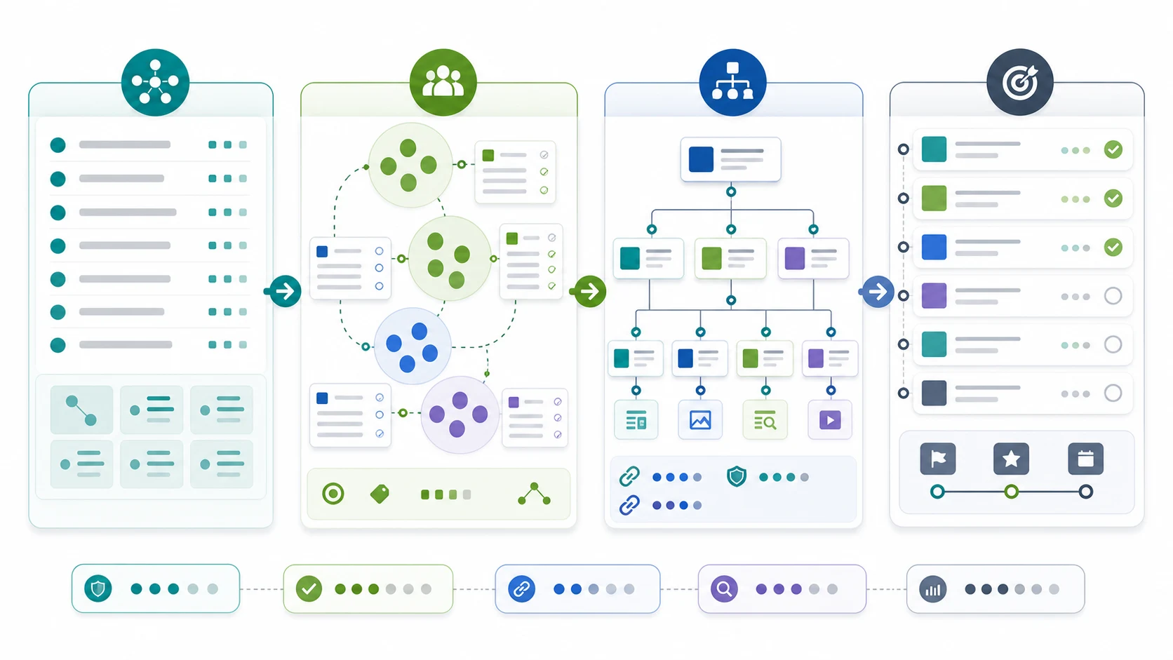 SEO topical map workflow from topic inventory to page role routing and execution queue