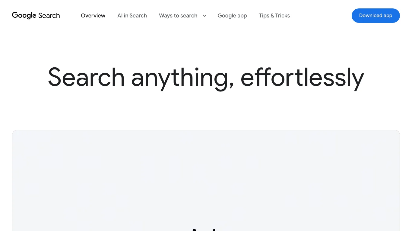 Official Google Search public page screenshot