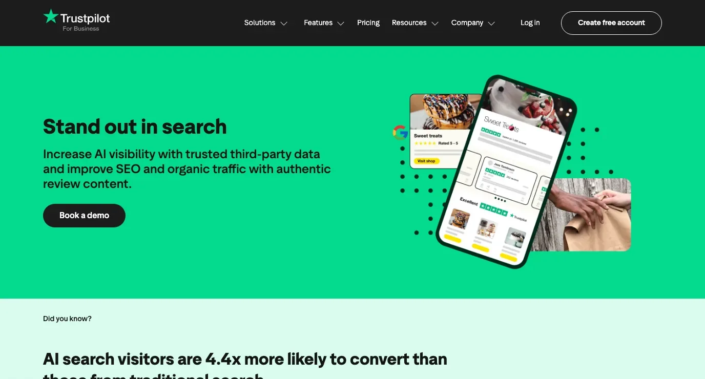 Official Trustpilot Review SEO and AI Discovery page used as public source evidence